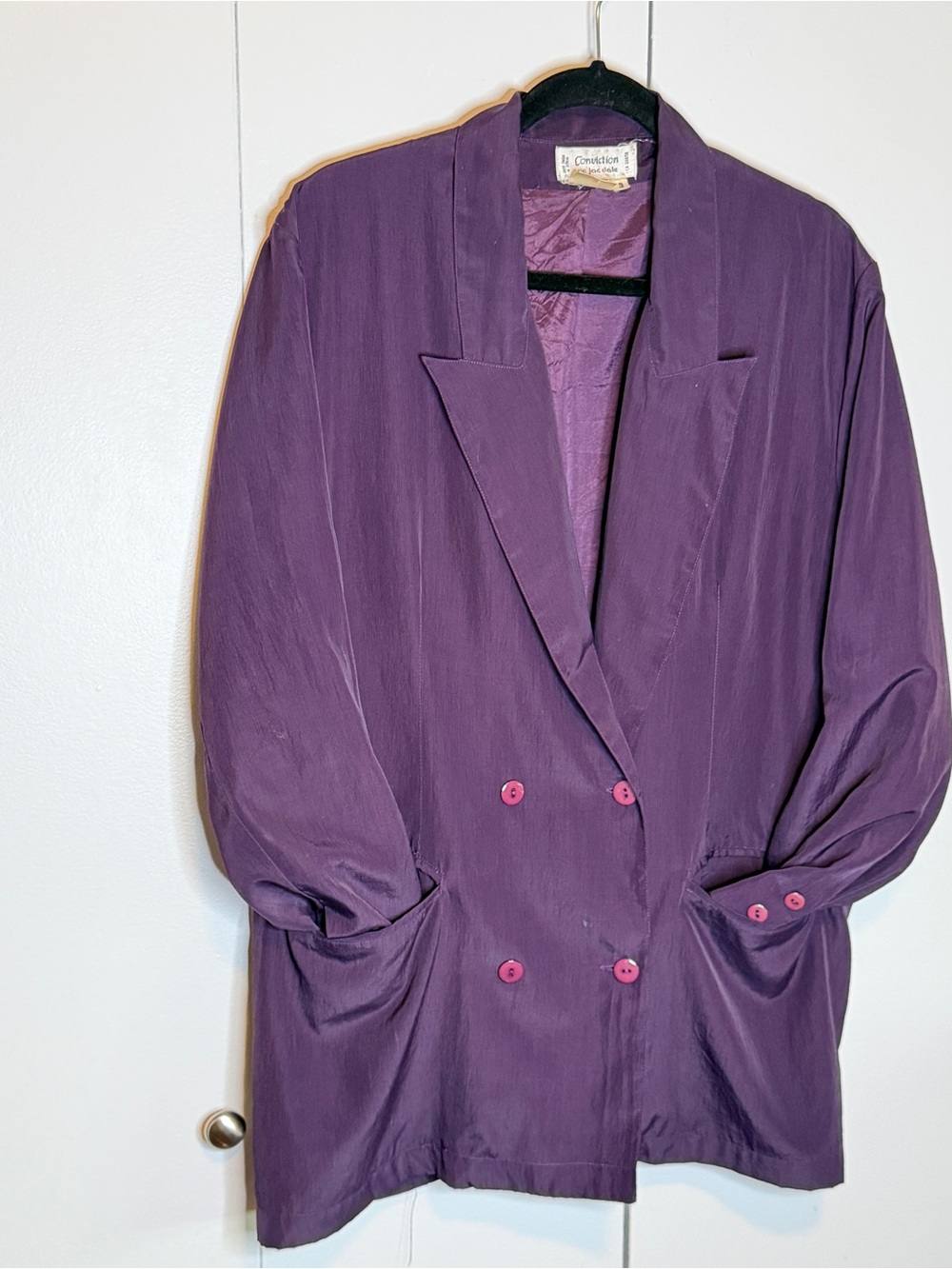 Blazer Croisé Vintage 80s/90s Violacé « Conviction de Jac Dale » – Taille M (3)